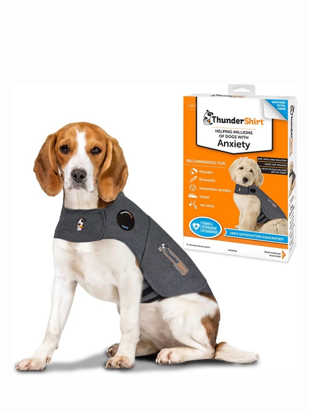 ThunderShirt XL Dog Anxiety Calming Vest Heather Gray w/ Box & Instructions